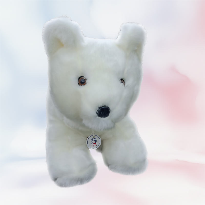 Ours en peluche, ours pour bébé, blanc polaire, Louison, Les Petites Maries de face