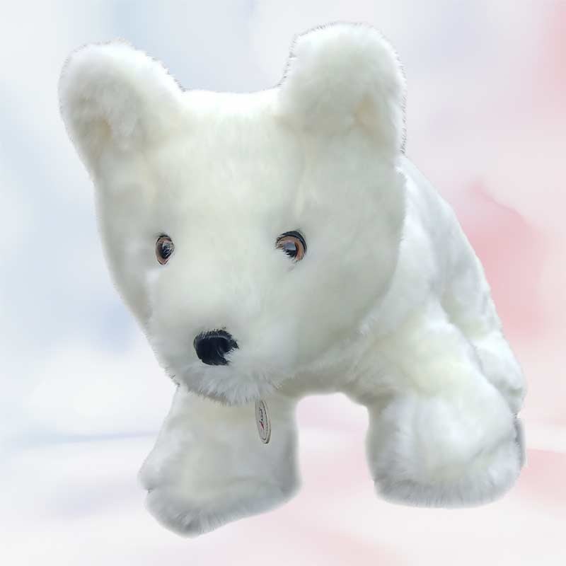 Ours en peluche blanc polaire, Louison, Les Petites Maries