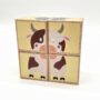 Puzzle 4 cubes en bois enfant – Animaux de la ferme