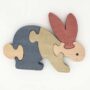 Puzzle en bois lapin, 5 pièces